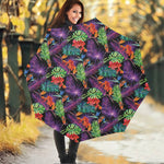 Tropical Hawaiian Jungle Print Foldable Umbrella