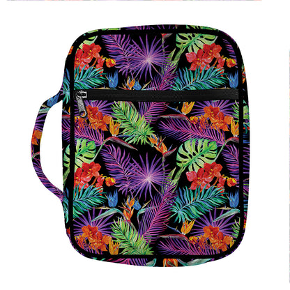Tropical Hawaiian Jungle Print Front Pocket Bible Bag