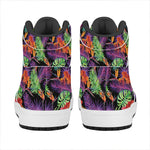 Tropical Hawaiian Jungle Print High Top Leather Sneakers