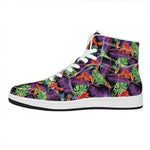 Tropical Hawaiian Jungle Print High Top Leather Sneakers