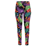 Tropical Hawaiian Jungle Print High-Waisted Pocket Leggings