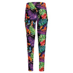 Tropical Hawaiian Jungle Print High-Waisted Pocket Leggings