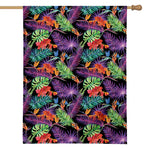Tropical Hawaiian Jungle Print House Flag