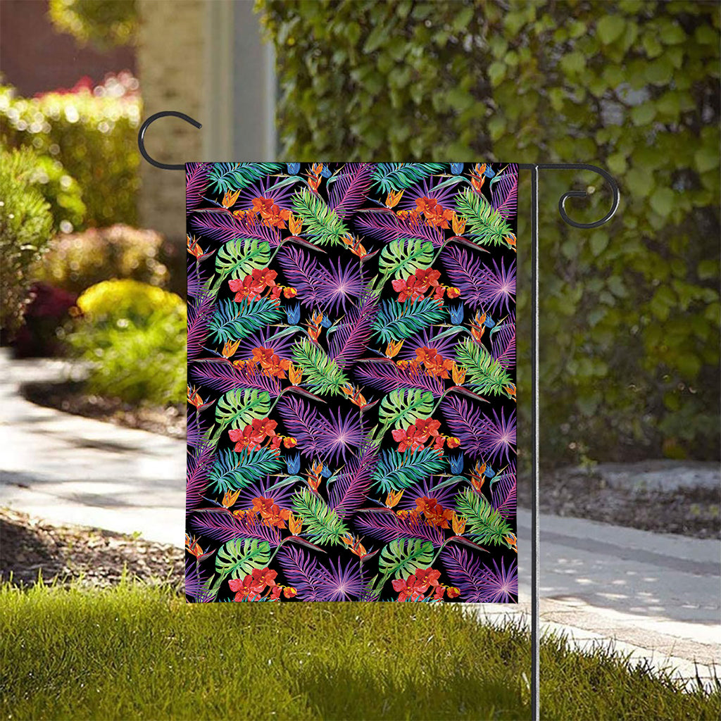 Tropical Hawaiian Jungle Print House Flag