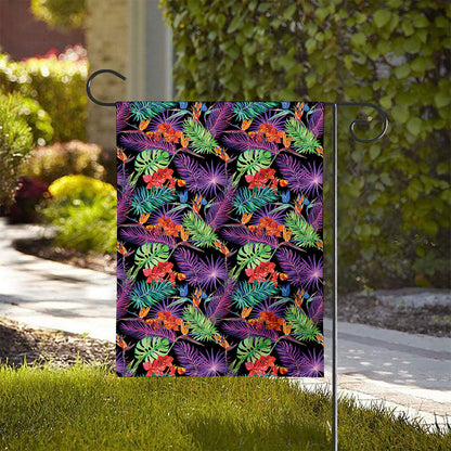 Tropical Hawaiian Jungle Print House Flag