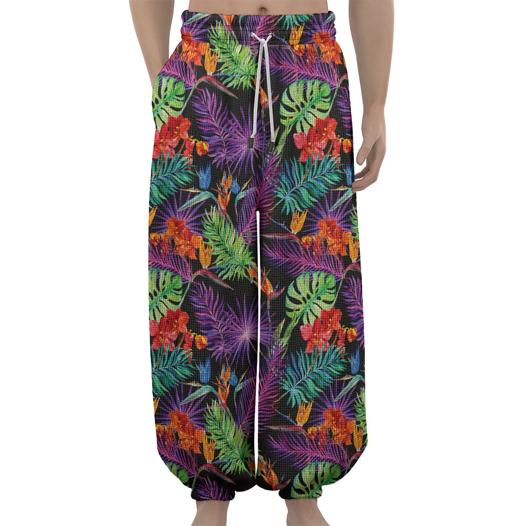 Tropical Hawaiian Jungle Print Lantern Pants