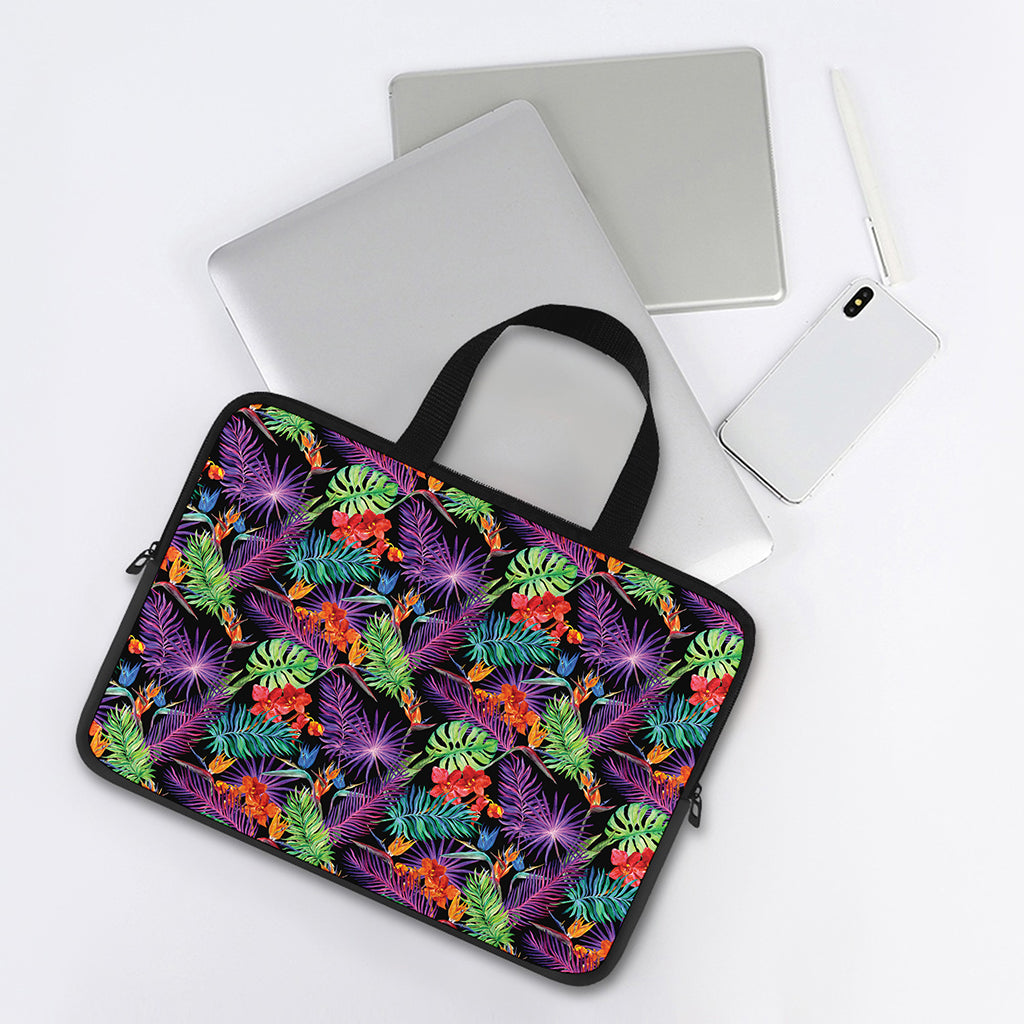 Tropical Hawaiian Jungle Print Laptop Sleeve With Handle