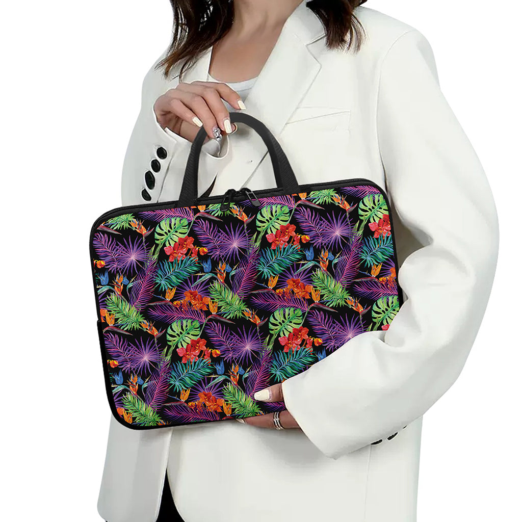 Tropical Hawaiian Jungle Print Laptop Sleeve With Handle