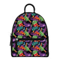 Tropical Hawaiian Jungle Print Leather Backpack