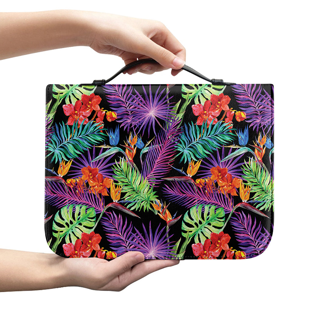 Tropical Hawaiian Jungle Print Leather Bible Cover