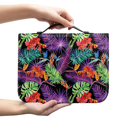 Tropical Hawaiian Jungle Print Leather Bible Cover