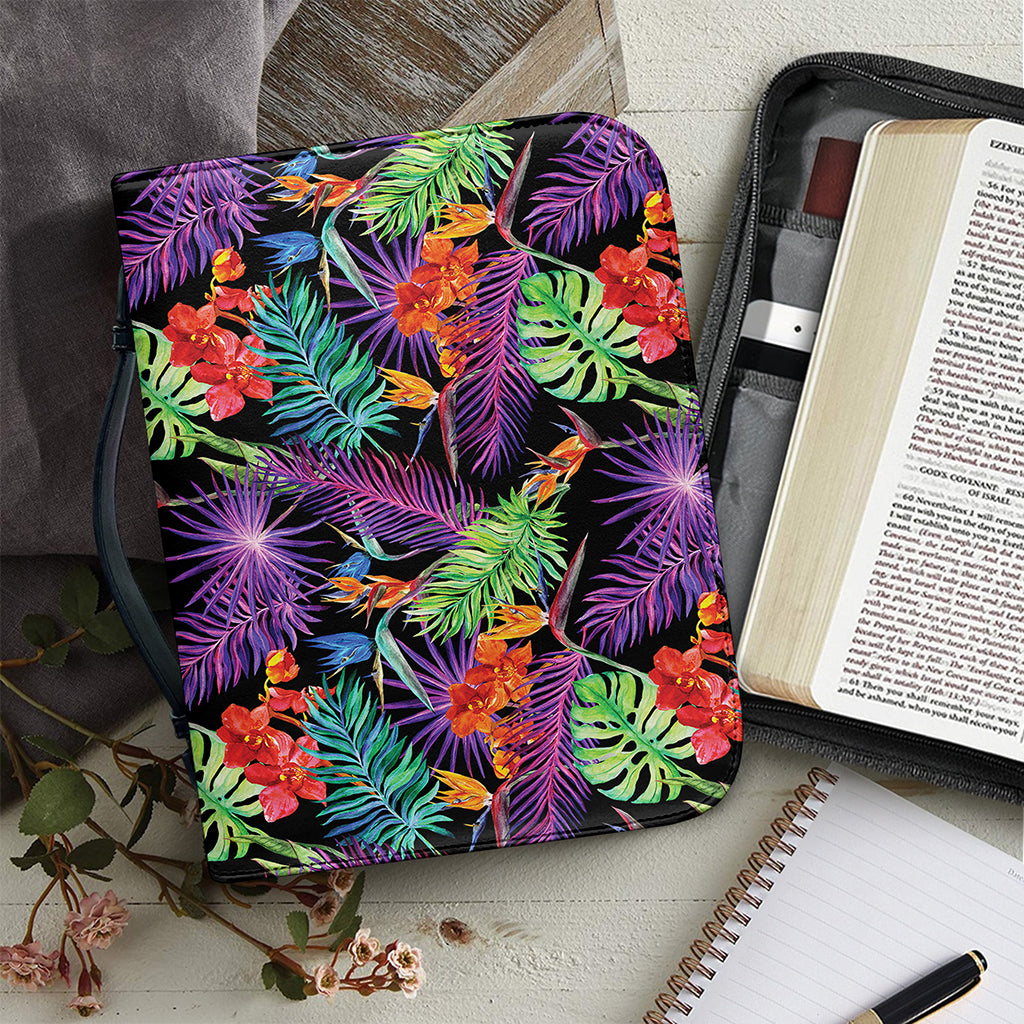 Tropical Hawaiian Jungle Print Leather Bible Cover