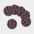 Tropical Hawaiian Jungle Print Leather Coaster Set