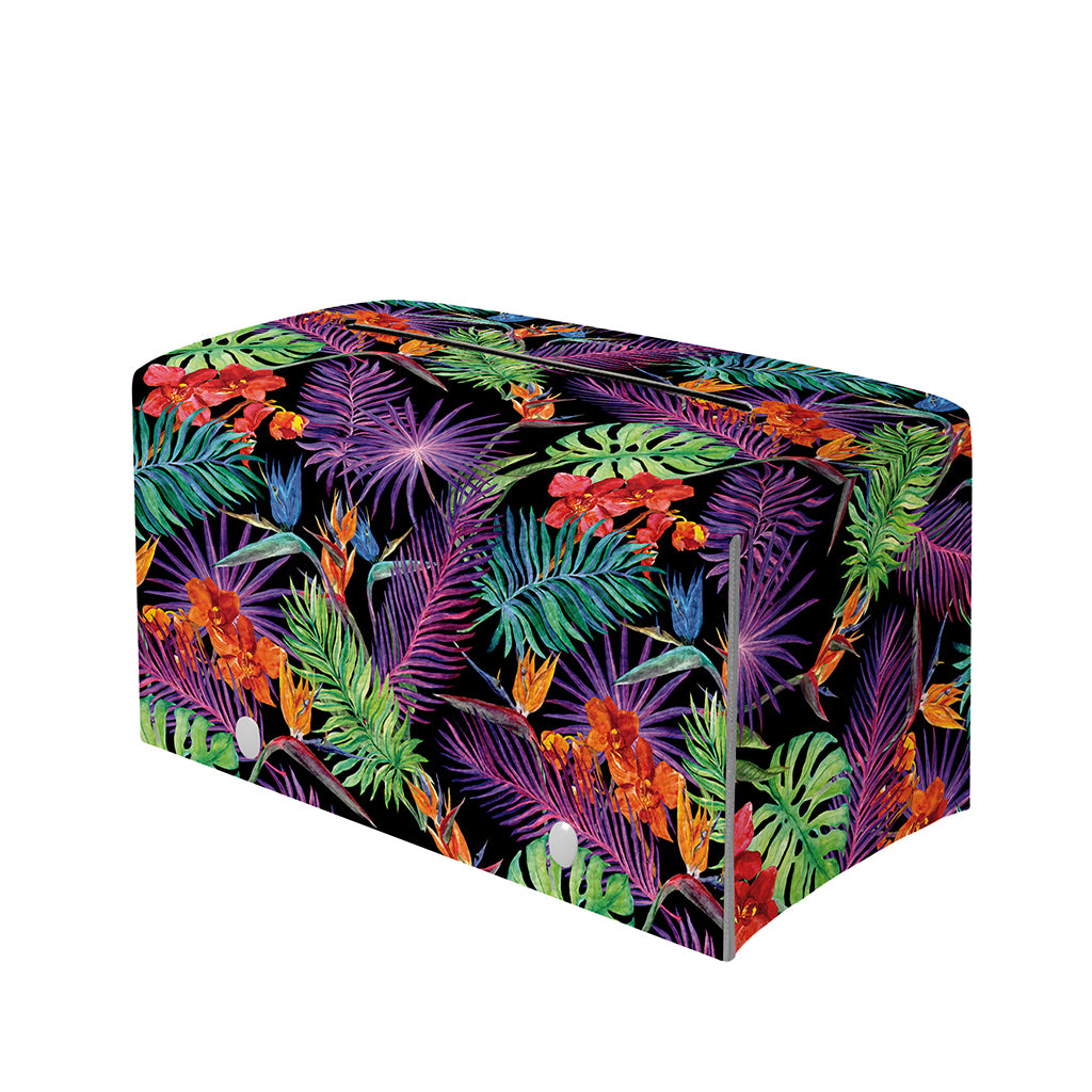 Tropical Hawaiian Jungle Print Leather Tissue Box Cover