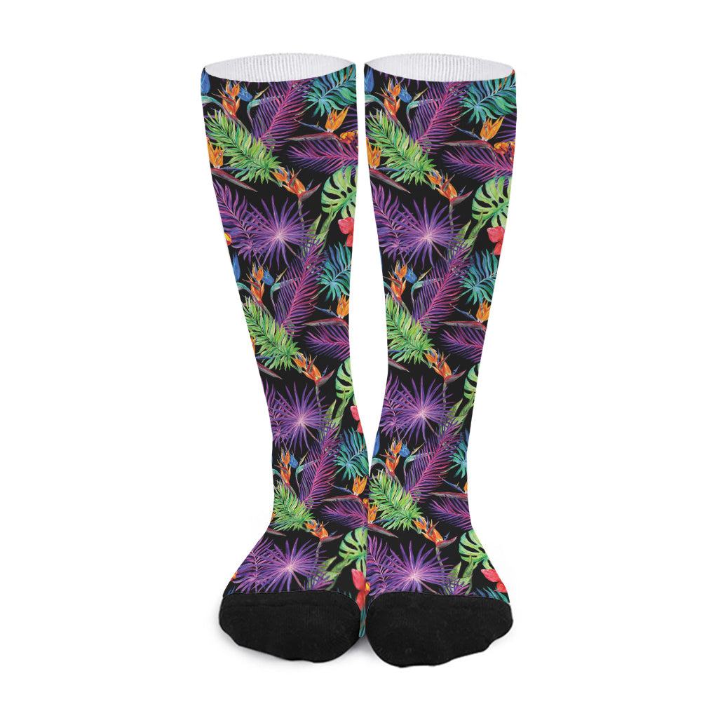 Tropical Hawaiian Jungle Print Long Socks