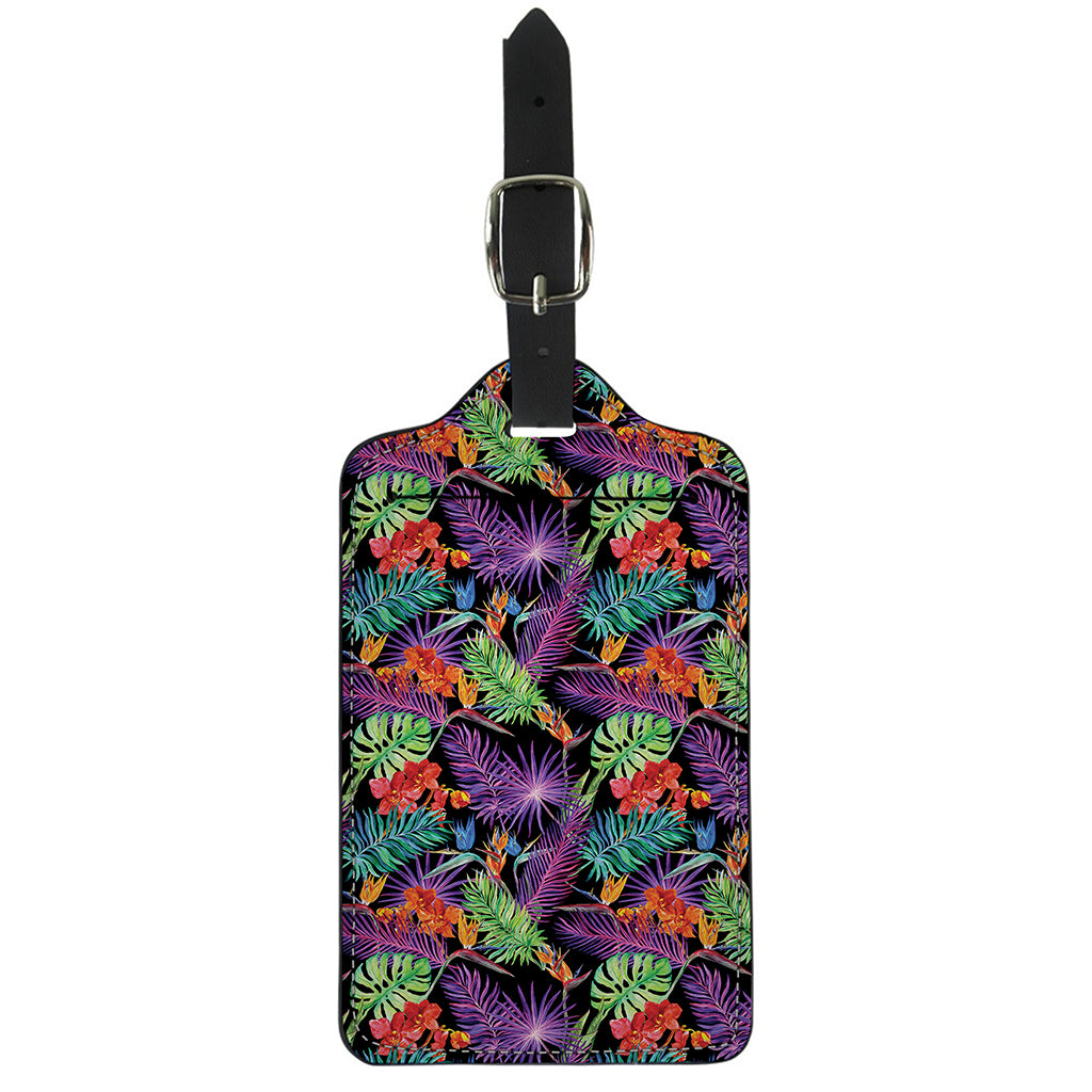 Tropical Hawaiian Jungle Print Luggage Tag