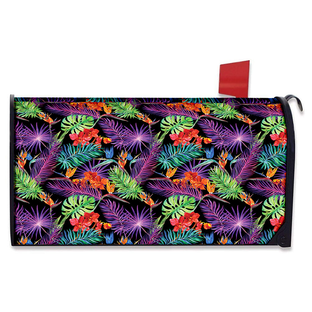 Tropical Hawaiian Jungle Print Mailbox Cover