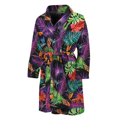 Tropical Hawaiian Jungle Print Men's Bathrobe