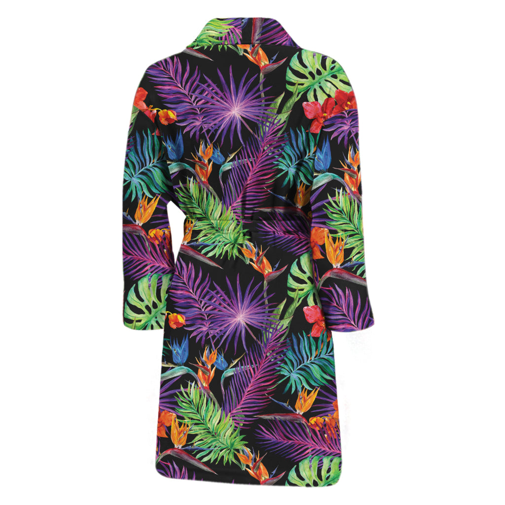 Tropical Hawaiian Jungle Print Men's Bathrobe