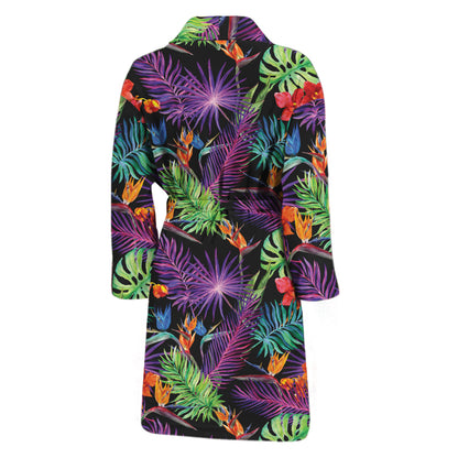 Tropical Hawaiian Jungle Print Men's Bathrobe
