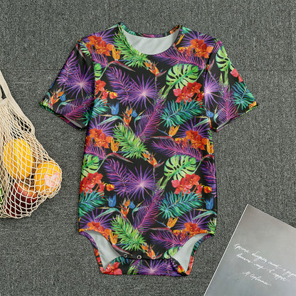 Tropical Hawaiian Jungle Print Men's Bodysuit
