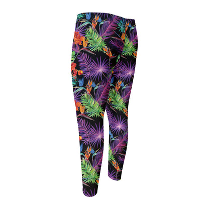 Tropical Hawaiian Jungle Print Men's Compression Pants
