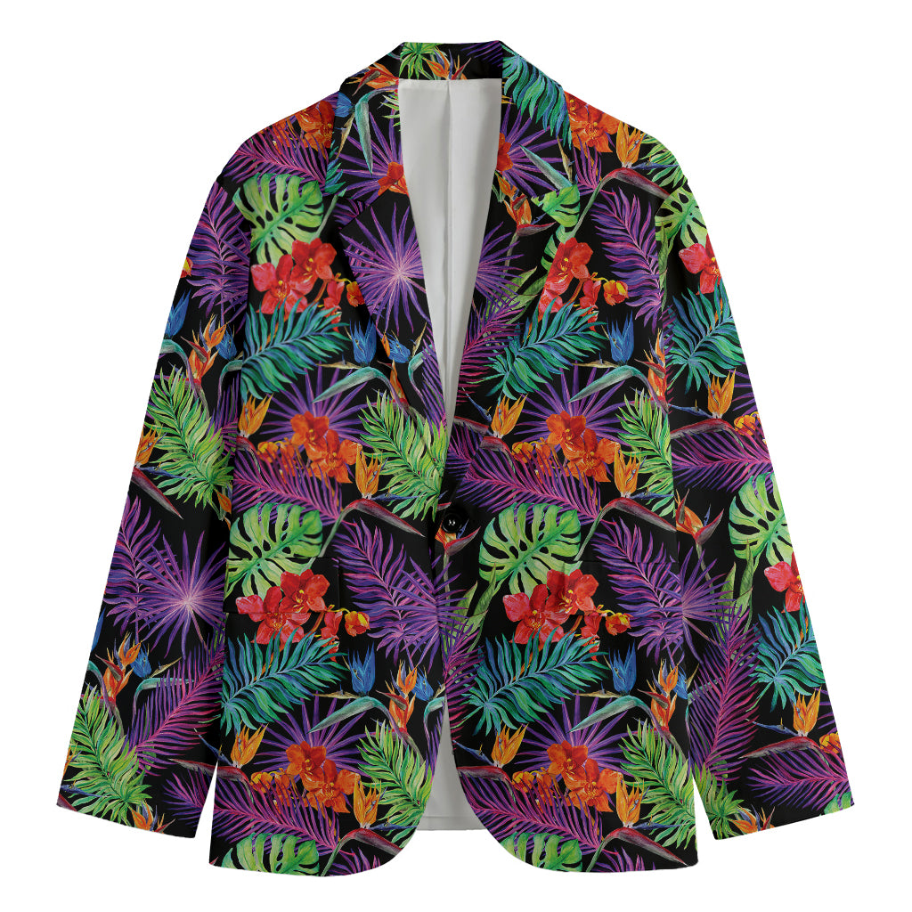 Tropical Hawaiian Jungle Print Men's Cotton Blazer