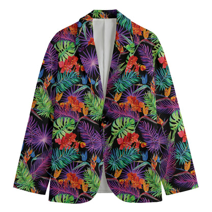 Tropical Hawaiian Jungle Print Men's Cotton Blazer