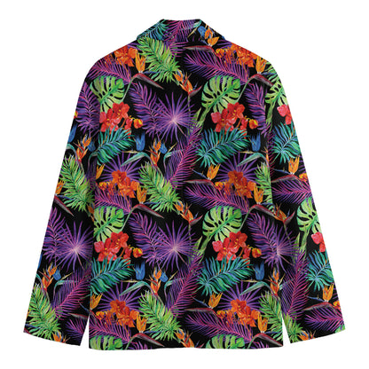 Tropical Hawaiian Jungle Print Men's Cotton Blazer