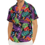 Tropical Hawaiian Jungle Print Men's Deep V-Neck Shirt