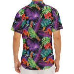 Tropical Hawaiian Jungle Print Men's Deep V-Neck Shirt