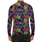 Tropical Hawaiian Jungle Print Men's Long Sleeve Rash Guard