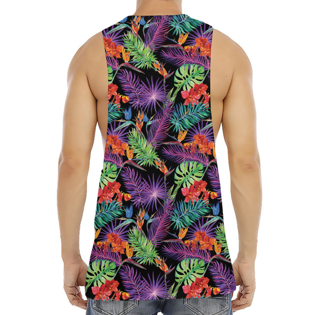 Tropical Hawaiian Jungle Print Men's Muscle Tank Top