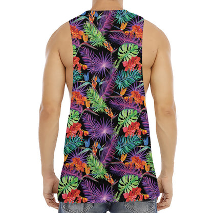 Tropical Hawaiian Jungle Print Men's Muscle Tank Top