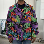 Tropical Hawaiian Jungle Print Men's Shirt Jacket