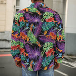 Tropical Hawaiian Jungle Print Men's Shirt Jacket