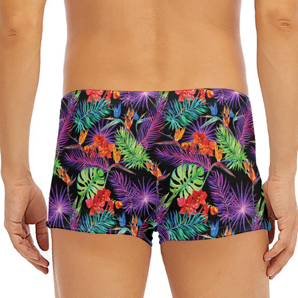 Tropical Hawaiian Jungle Print Men's Short Boxer Briefs