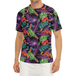 Tropical Hawaiian Jungle Print Men's Short Sleeve Rash Guard