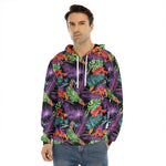 Tropical Hawaiian Jungle Print Men's Velvet Pullover Hoodie