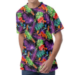 Tropical Hawaiian Jungle Print Men's Velvet T-Shirt