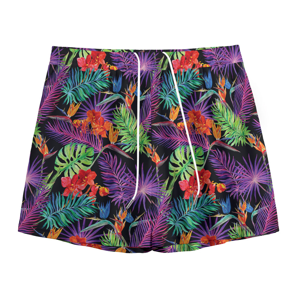 Tropical Hawaiian Jungle Print Mesh Shorts