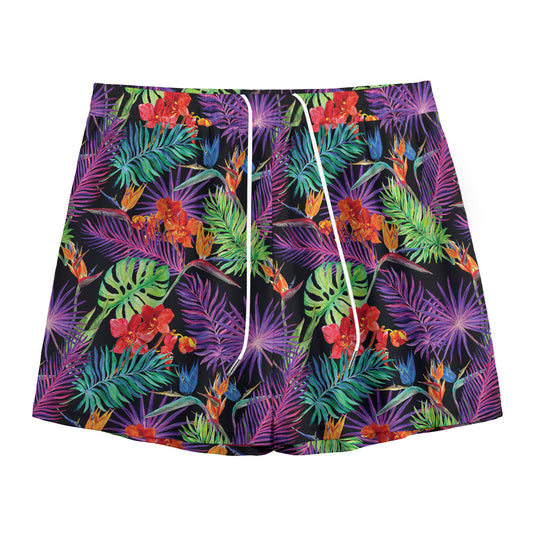 Tropical Hawaiian Jungle Print Mesh Shorts