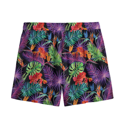 Tropical Hawaiian Jungle Print Mesh Shorts