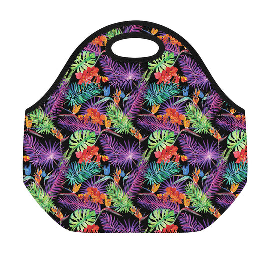 Tropical Hawaiian Jungle Print Neoprene Lunch Bag