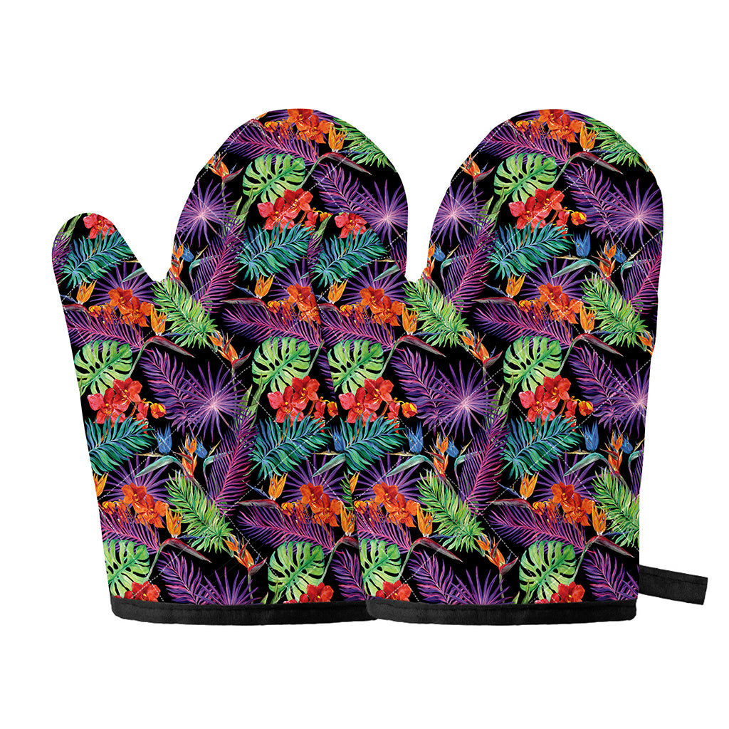 Tropical Hawaiian Jungle Print Oven Mitts