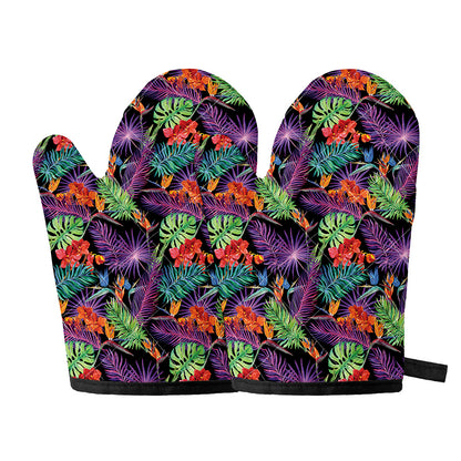 Tropical Hawaiian Jungle Print Oven Mitts