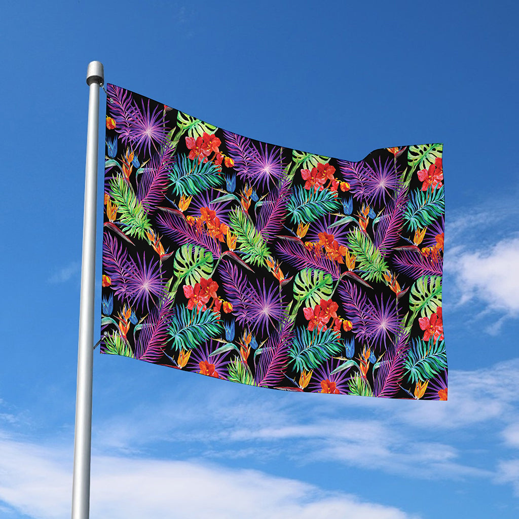 Tropical Hawaiian Jungle Print Polyester Flag