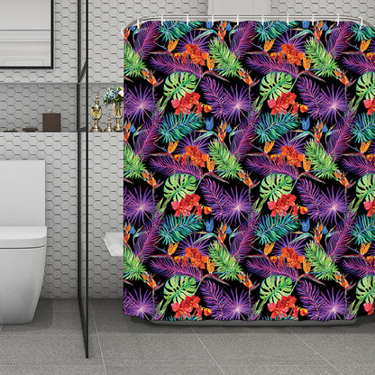 Tropical Hawaiian Jungle Print Polyester Shower Curtain