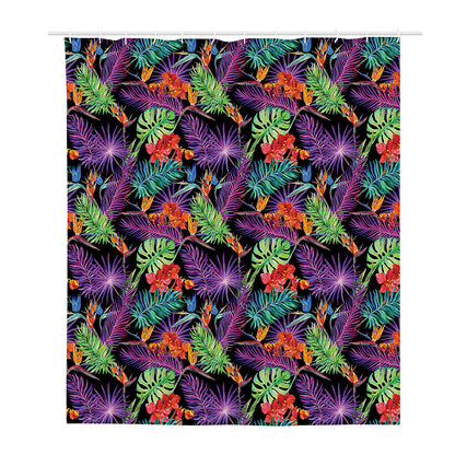 Tropical Hawaiian Jungle Print Polyester Shower Curtain