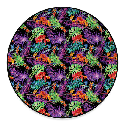 Tropical Hawaiian Jungle Print Round Floor Mat